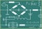 Graphics, chart and formulas of electricity.