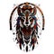 graphics esoteric totem wolf head on white background