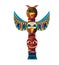 Graphics of Native American Indian Colorful Totem Pole