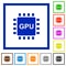 Graphics processing unit flat framed icons