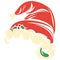 graphics white and red Santa Claus hat on a white background