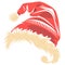 graphics white and red Santa Claus hat on a white background