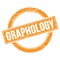 GRAPHOLOGY text on orange grungy round stamp