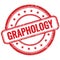 GRAPHOLOGY text on red grungy round rubber stamp