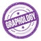 GRAPHOLOGY text on violet indigo round grungy stamp