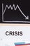 Graphs representing financial crisis caused by coronavirus. Risk of recession around world. Covid-19