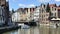 Grasbrug Bridge and traditional buildings in Ghent, Belgium
