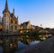 Graslei in historical centre of Ghent, Belgium