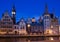 The Graslei at night. Ghent. Belgium