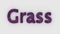 Grass - 3d word purple on white background fresh Grass letters isolated illustration. lawns for villas. golf lawn. garden with