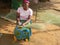 Grass- broom maker in Africa.