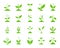 Grass color silhouette icons vector set
