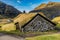 Grass Covered Houses in village Saksun