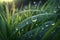 Grass. Fresh green spring grass with dew drops closeup. Summer, spring background. generative AI