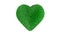 Grass heart shape, love green, heart shaped lawn. 3D animation