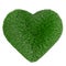 Grass heart shape, love green, heart shaped lawn. 3D illustration