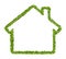 Grass home icon from grass background, isolated