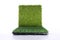 Grass mat on white background. Artificial turf tile background.