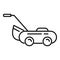 Grass mower icon, outline style