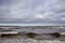 Grass sand dune beach sea view, Baltic Sea