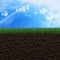 Grass, soil and sky background