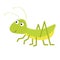 Grasshopper. Cute cartoon character. White background. . Baby insect collection. Flat design.