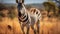 Grassland Harmony. Mountain and Plains Zebras Roaming Free. Generative AI