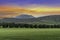 Grassland hills and mountain twilight of Drankensberg Kwazulu Natal South Africa