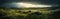 Grassland\\\'s Symphony Beneath Tempestuous Skies, ultra-wide, panoramic
