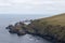 Grassy cliffs with rocks at Hermaness national nature reserve, Shetland