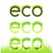 Grassy ecological emblem isolated in white