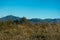 A grassy field on top of a series of hills