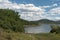 Grassy hill overlooking Vega Reservoir in Western Colorado