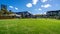 Grassy place at Tumbalong park with people in Darling Harbour Sydney Australia