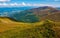 Grassy slopes of Carpathian mountain ridge