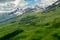 Grassy slopes of Caucasus Mountains