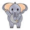 Grated adorable elephant wild animal with hand up