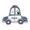 Grated kawaii happy police car transport