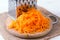 Grated orange pumpkin