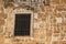 Grated window on southern wall of ancient ruins of Temple Mount wall in Jerusalem