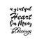 a grateful heart sees many blessings black letter quote