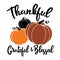 Grateful thankful blessed vector illustration with pumpkin