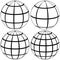 graticule globe Meridian and parallel, vector template graticule ball with lines Earth globe with meridians and