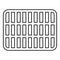 Grating grate lattice trellis net mesh BBQ grill grilling surface rectangle shape roundness contour outline line icon black color