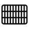 Grating grate lattice trellis net mesh BBQ grill grilling surface rectangle shape roundness icon black color vector illustration