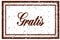 GRATIS brown square distressed stamp