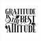 Gratitude is the best attitude - thanksgiving saying text, with autumn leaves.