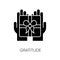 Gratitude black glyph icon