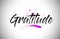 Gratitude Handwritten Word Font with Vibrant Violet Purple Stars and Confetti Vector