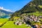 Graun im Vinschgau, a town on Lake Reschen in South Tyrol, Italy